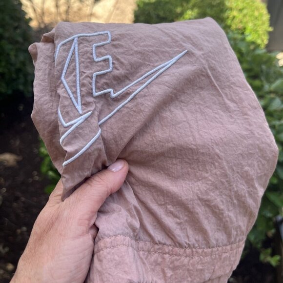 Nike retro parachute tan pink embroidered logo shorts sz XL streetwear lounge - Picture 2 of 13